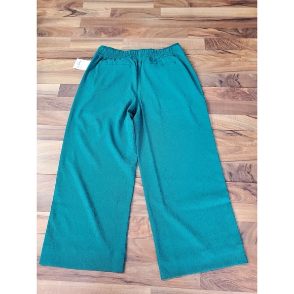 Nwt Athleta Women's Echo‎ Wide Crop Pants Emerald Green Size 10 - Picture 9 of 10